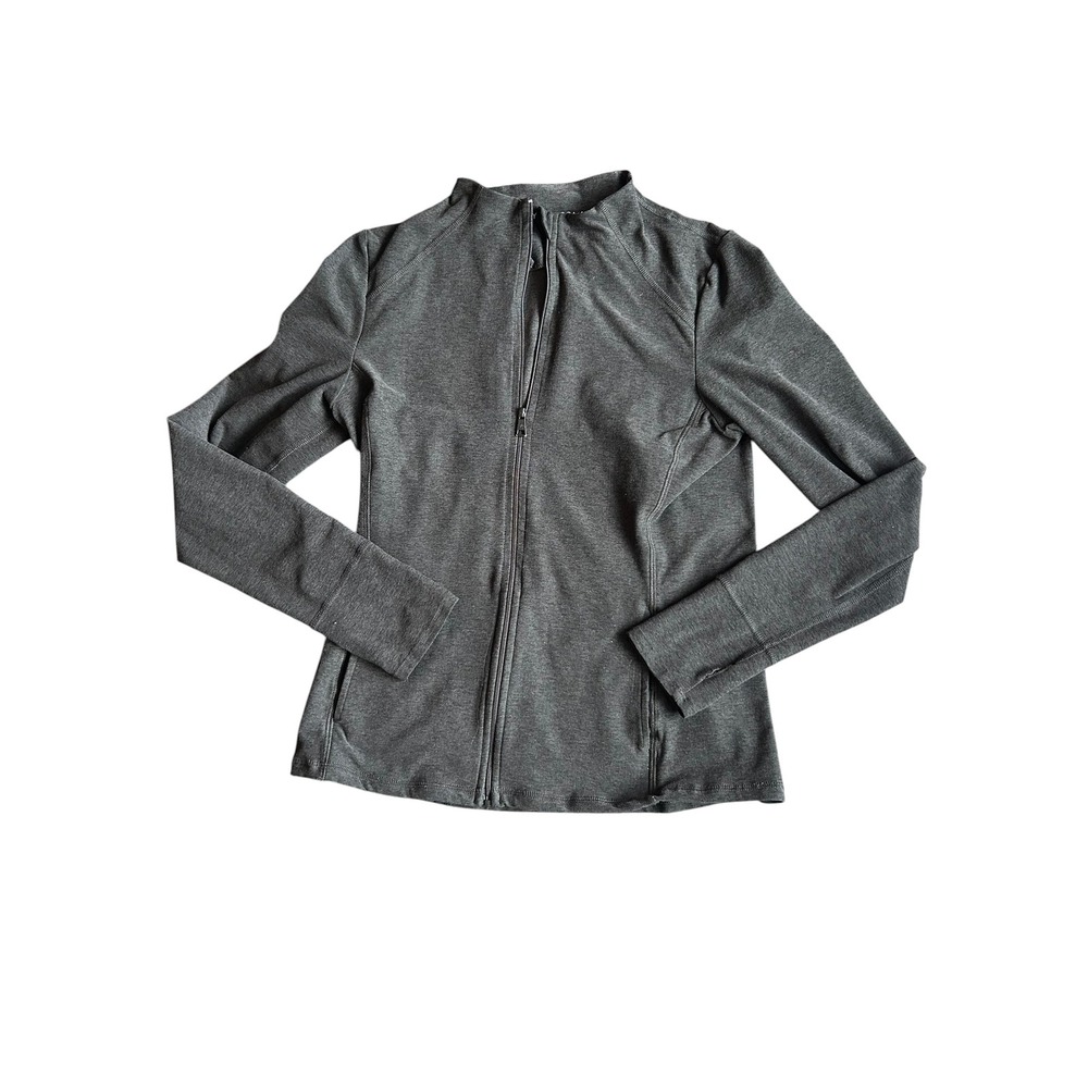 Beyond Yoga Charcoal Gray Full Zip Mock‎ Neck Active Jacket Women's Medium